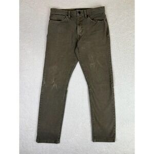 Proof Jeans Mens 29x30 Olive Green Slim Tapered Stretch Denim Pants